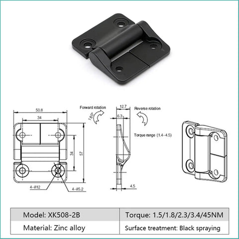 Constant Torque Position Control Hinges With Friction Adjustable Mechanism For Smooth Controlled Opening And Closing XK508 2B 4.5Nm Heavy Duty Hinge 1 Piece