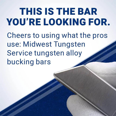 Ergonomic Bucking Bar With Angled Face BB6 That Cuts Vibration And Wrist Strain Tungsten Rivet Block Delivers More Fatigue Reduction