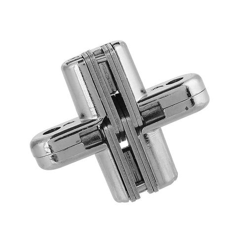Heavy Duty Zinc Alloy Hidden Hinges For Doors And Furniture Concealed Cross Hinge With Silent Operation And 180 Degree Opening Silver Finish