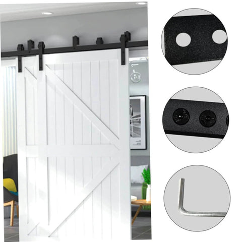 Heavy Duty Track Connecting Plates Set for Barn Doors and Indoor Sliding Doors, Carbon Steel Flat Mending Repair Plates, Black Metal Joint Brackets