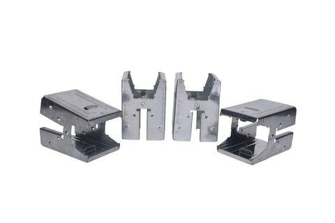 Galvanized 2x4 Sawhorse Brackets Set Of 4 for durable sawhorses, ideal for woodworking, showing rust-resistant steel construction.