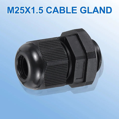 30 Pcs M25 Cable Gland Set For 12 To 15mm Wire Holes Waterproof Nylon Joint For Cable Fixing Wiring Repair Gland Replacement With Easy Install Electrical Appliances Black