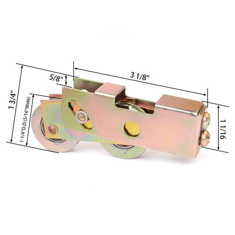 2 Pack One And A Quarter Inch Sliding Glass Door Tandem Rollers Replacement Kit For Patio Doors Up To 330 Lbs Heavy Duty Wheels