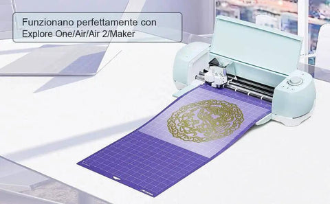 Cricut machine using 12x24 Cutting Mats For Cricut Explore One, Air, Air 2, And Maker With WORKLION Adhesive Variety Pack