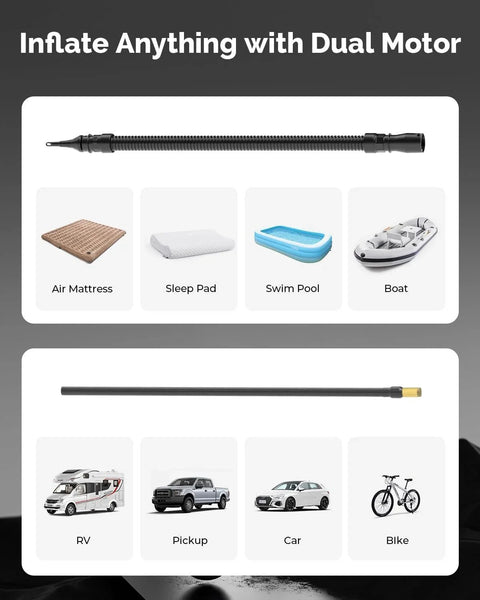Accessories for the Vortex S6 Cordless Tire Inflator For Cars And Trucks Heavy Duty Inflation Ultra Fast With 19200mAh Battery.
