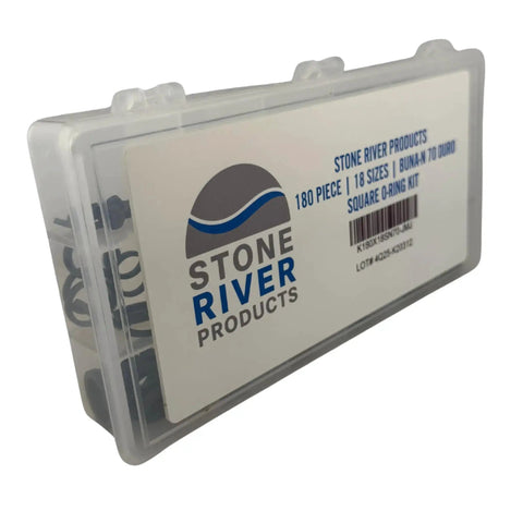 Square O Ring Kit With 180 Pieces In 18 Sizes Buna N Nitrile 70 Durometer Square Profile Seals in plastic case