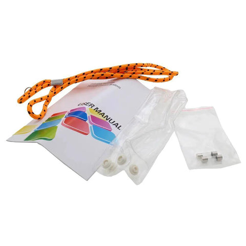 Packaging contents including manual, safety rope, and components for 4 Key Industrial Crane Remote Control Wireless Transmitter.