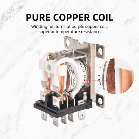 Beefy 24V DC Power Relay with pure copper coil showing detailed winding, designed for high power automotive and industrial use.