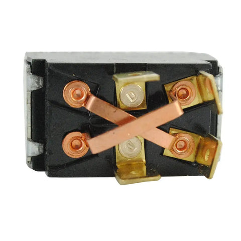 Close-up view of the PowerFold Electric Deck Lift And Height Adjustment Toggle Switch 2P 2 Position for Front Mount Mowers