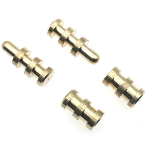 Brass Table Bolt Sleeve Connectors Set, 8 Pair Dowel Pin and Socket Alignment Pins for Tables, Cabinets and Chairs shown