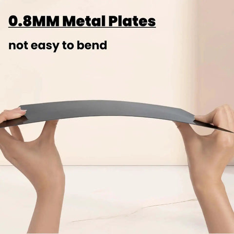Hands holding 4 Pack 12 By 12 Inch Anodized Aluminum Sheets Black 0.03 Inch Thick 5052 Aluminum Alloy Engraving Plates slightly bent