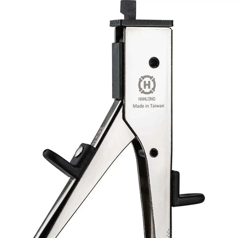 Pro Grade Nickel Plated Nibbling Tool For Cutting Square Holes In Copper And Aluminum Panels Up To 0.047 Inches Thick, side view