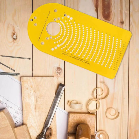 Circle Cutting Jig For Plunge Router With High Precision Pivot Holes And Calibrated Scale, Durable Yellow