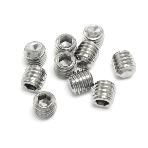 10 Pack 3/8-16 Stainless Steel Cup Point Socket Set Screws Full Thread Hex Drive 304 Grade Rust Resistant Flat Point Grub Screws
