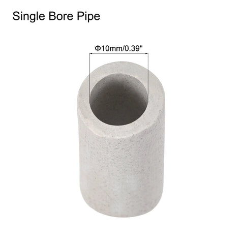 Ceramic tube, single bore, 10 mm diameter, gray insulating tube for electrical wire protection