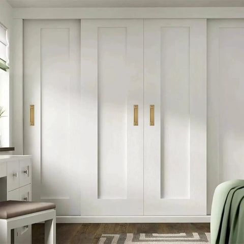 Rectangular Recessed Sliding Door Pulls 2 Pack Champagne Gold Flush Pull Aluminum Alloy Closet Door Finger Pulls on white closet doors