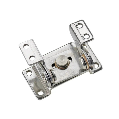 Dual-axis torque hinge, stainless steel, with mounting plates and 360-degree rotation