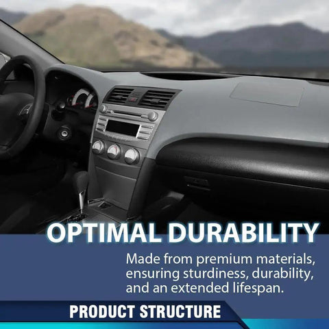 TPE Dash Cover And Dashboard Bezel For Toyota Camry 2007 2008 2009 2010 2011 Gray installed in car interior