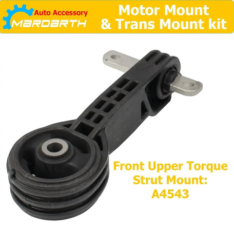 Focus keyword - Front view of A4543 torque strut mount from set of 4 engine mounts and transmission mounts for 2006 2011 Honda Civic 1.8L automatic, OE direct replacement, high quality vibration dampening for smoother ride
