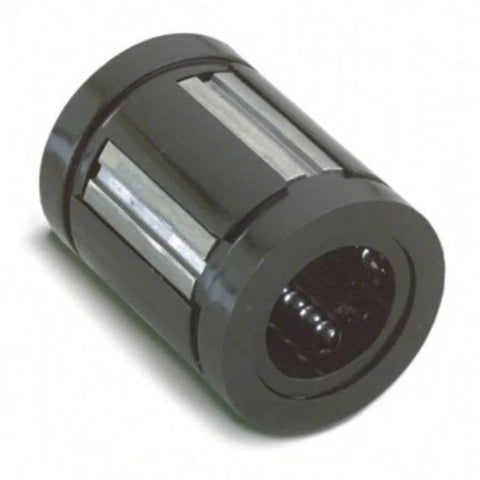 1 Inch Closed Linear Guide Ball Bushing Bearing Self Aligning for End Supported Shafts, black cylindrical design, side view.