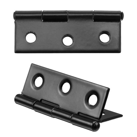 Folding door hinge by Boao, black stainless steel, 1.75-inch, three-hole leaf for cabinet hardware