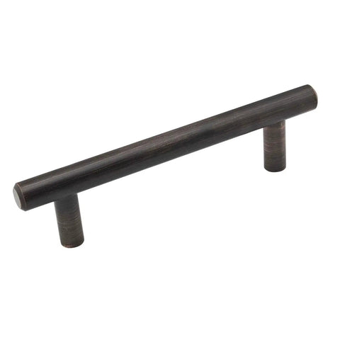 Oil Rubbed Bronze Euro Style Cabinet Drawer Pull 4-1/4 Inch Center to Center, solid metal handle