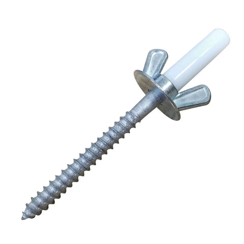 Close-up of 30 Pack 1/4-20 X 2-1/4 Inch Hurricane Anchor Kit With Steel Anchor Bolts Washered Wing Nuts Thread Protectors And Driving Tool