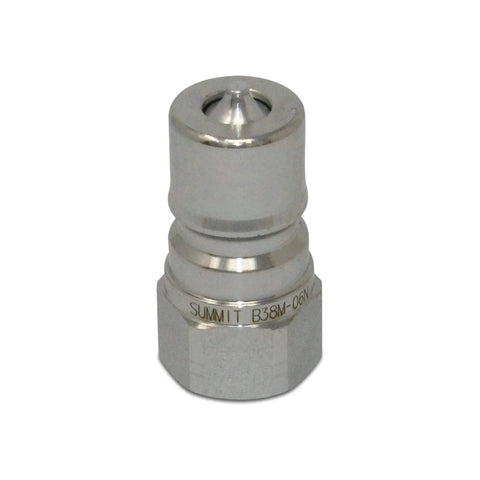 Summit hydraulic quick disconnect coupling, 3/8 in NPT, ISO 7241-B, silver metal