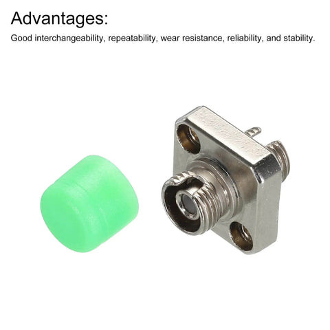 Fiber Optic Coupler FC To FC/APC Square Flange Single Mode Simplex Adapter with cap, for fast telecom and internet connectivity.