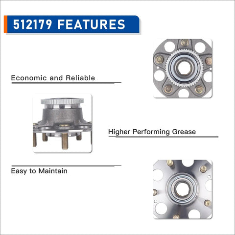 Close-up view of Rear Wheel Hub and Bearing Assembly For 1999 Through 2003 Acura TL And 1998 Through 2002 Honda Accord V6 Models Rear Disc Compatible OEM Grade Replacement