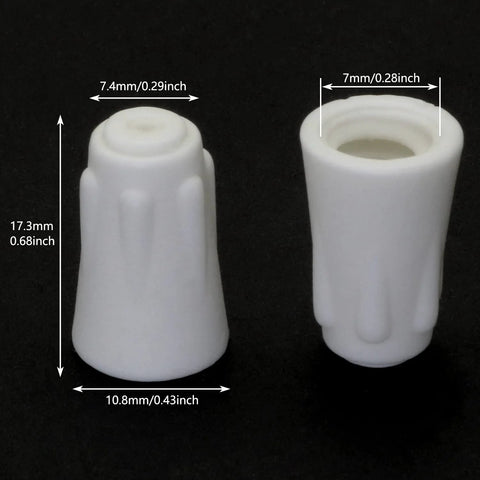 Ceramic twist-cap wire connector, white, medium size for 22–10 AWG; two caps shown.