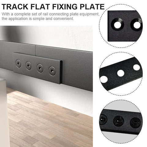 Track Connector Mending Plate For Barn Doors Two Pack Solid Heavy Duty Flat Repair Bracket Easy To Install