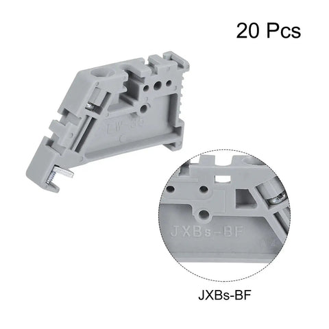 DIN Rail Mount Terminal Blocks End Stopper Screw Type Clamp Grey EW35 Pack Of 20, side view