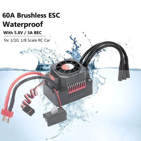 Surpass Hobby 3650 Brushless Motor And ESC Combo 3900KV Motor With 60A ESC Waterproof for 1/10 Scale RC Cars