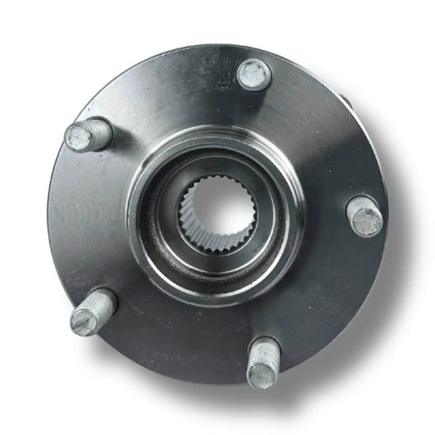 Pair Front Wheel Bearing Hub Assembly Fits Altima 2007 2008 2009 2010 2011 2012 And 2013 Altima 2.5L Coupe With Encoder ABS 5 Lug Front Left And Right Ready To Install Drop In Replacement For 2.5L 4 Cylinder Models Only, showing front view of metal hub with bolts.