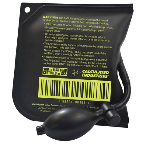 Back view of an Inflatable Air Shim Pry Bar And Leveling Tool For Window Door And Cabinet Installations 300 LB Capacity Pro Grade