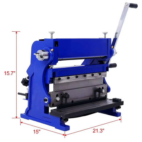 3-In-1 Sheet Metal Brake 12-Inch Workhorse Combo Shear Brake Roll Machine For Pro Shops, 20-Gauge Capacity in blue
