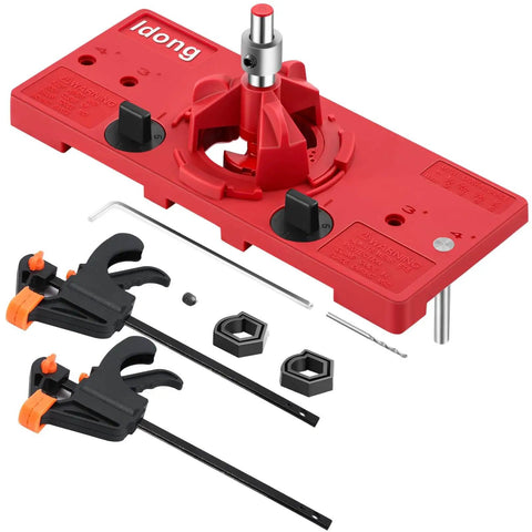 35mm Hinge Hole Jig Drill Guide Set For Woodworking Pros Concealed Hinge Drill Guide With 35mm Bit And Depth Stop