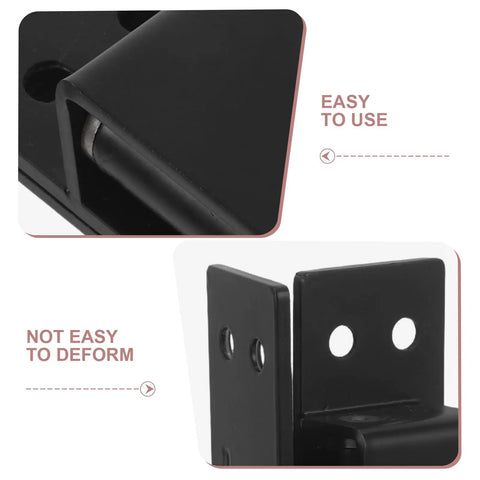 Heavy Duty Hidden Door Hinge 5 Inch Black Square Pivot for Interior Bookcases and Folding Boxes Concealed, flush mount