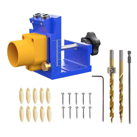 Pocket Hole Drill Guide Kit For Woodworking With Dust Collection Easy To Use Pocket Hole Jig For Cabinet Installations