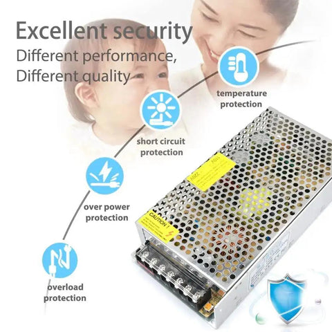 24V 10A Switching Power Supply Regulator For LED Strip And LED Display And 3D Printer with protection features displayed