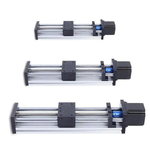High Precision Linear Rail Stage With 100mm 200mm 300mm Travel Square Rails Mini Slide Table And NEMA 23 Stepper Motor for CNC Router