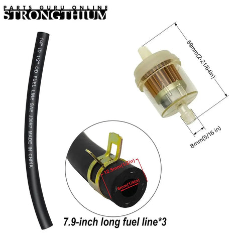 Easy Install Fuel Pump With Filter And Hose Kit for Kohler Kawasaki Honda GX Mowers Including Hose and Filter View