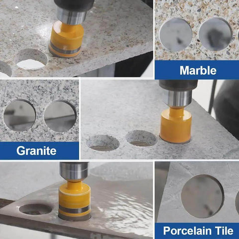 Dry Diamond Core Drill Bit Set, 6mm 1/4 Inch Vacuum Brazed Diamond Core Bits With Triangle Shank drilling marble, granite, tile
