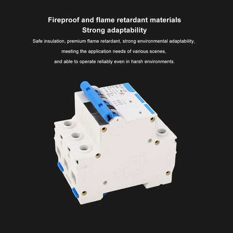 Three Pole Miniature Circuit Breaker 400V 80A Din Rail Mount for Home Office Protection Safe Electrical Isolation Plug and Play Easy Install HL30-125 Today, shown in close-up