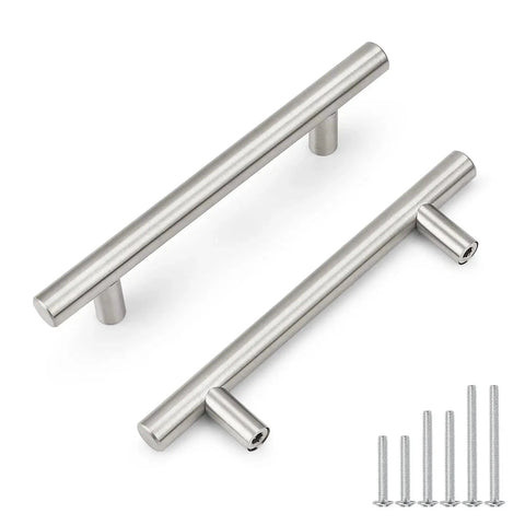 30 Pack Hole Center 96 Millimeter Brushed Nickel Cabinet Pulls Stainless Steel Kitchen Drawer Handles with screws included