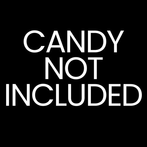 Text stating 'Candy Not Included' for Class Of 2026 Graduation Mini Candy Bar Wrappers For Epic Party Favors Maroon Design 42 Count.