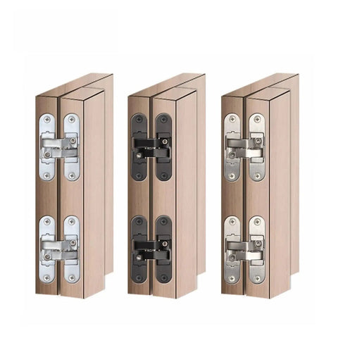 Invisible Hinge Set Zinc Alloy Concealed Cross Hinges With 3D Adjustable Mount For 180 Degree Folding Doors Multicolor Pack Of 3