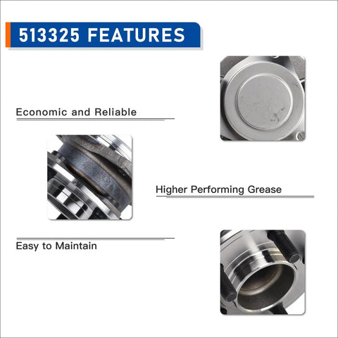 Features of 2 Pack Front Wheel Hub And Bearing Assembly 513325 For 2012 To 2020 Chrysler 300 Dodge Challenger And Dodge Charger RWD 3.6L 5.7L Durable Replacement Kit