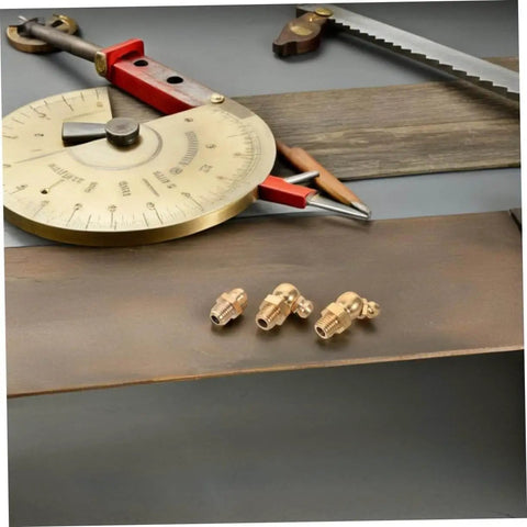 Dope Copper Grease Fitting Kit, 9 Piece Universal Nipple Adapters For Cars And Trailers shown with tools